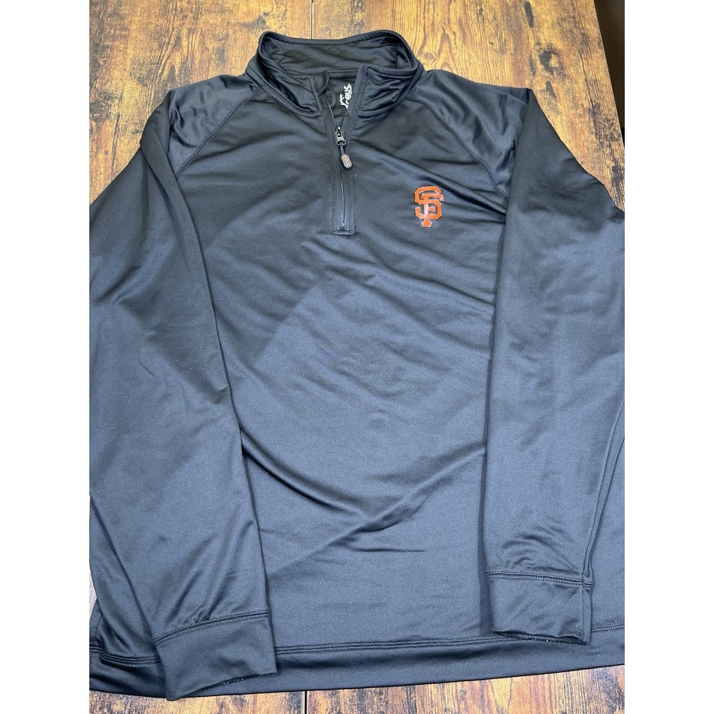 Men's San Francisco Giants MLB 1/4 Zip Shirt Mens L Black C-Buk Cutter And Buck